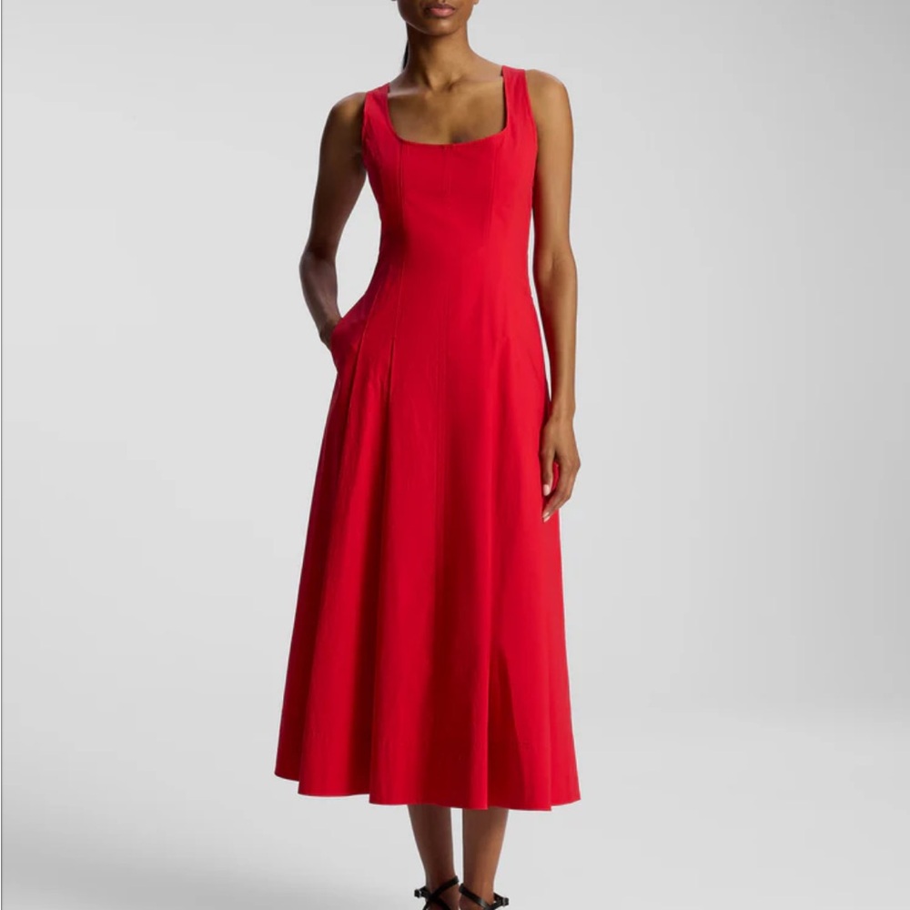 Red Summer Midi Dress